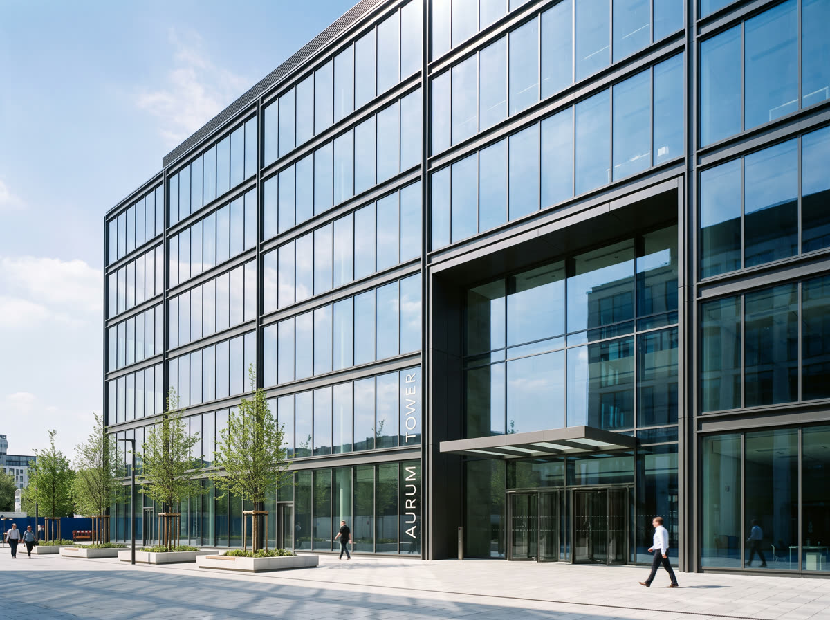 Abbots Lane — a glass-fronted commercial building.