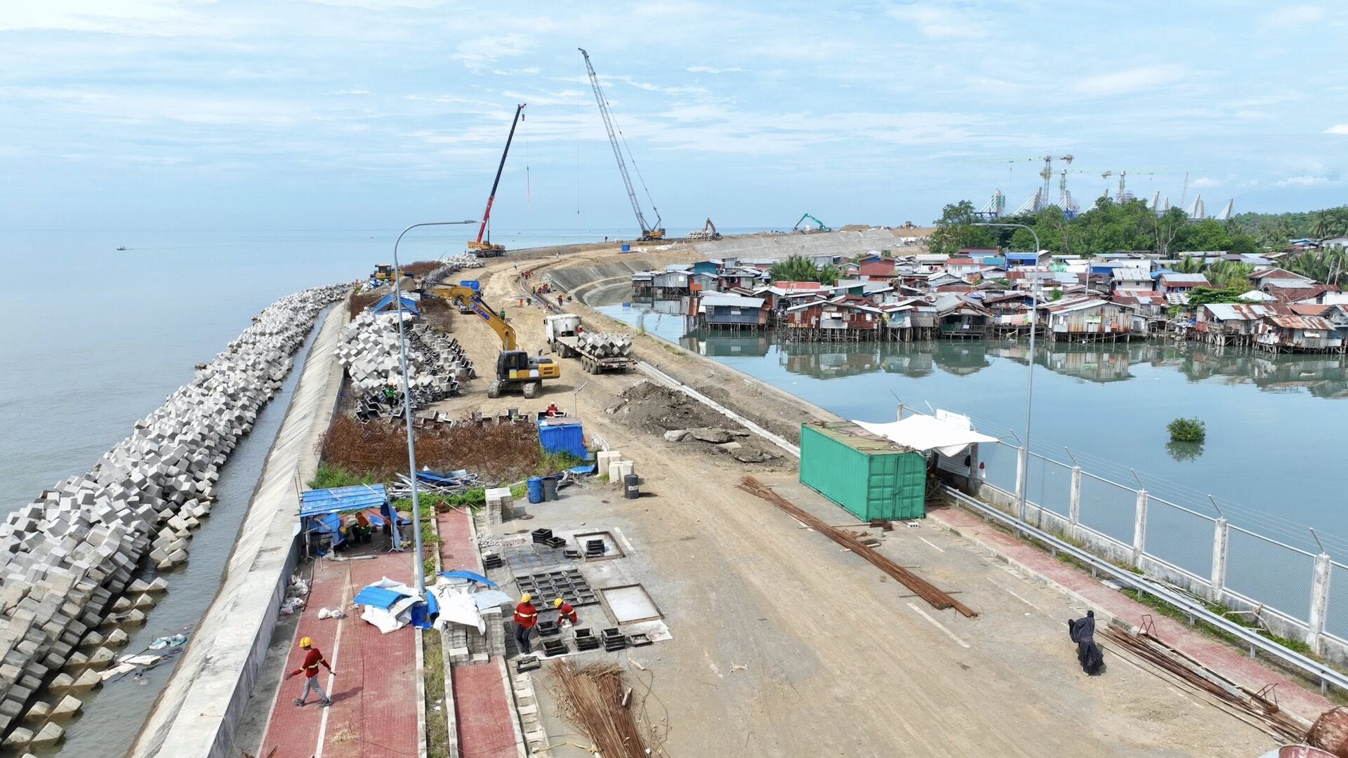 Bridge crossing over coastal water